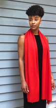 Load image into Gallery viewer, Especially for You Delta Sigma Theta inspired gift.  Woman wearing lightweight red scarf
