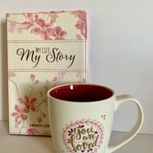 Load image into Gallery viewer, Mother&#39;s Legacy Journal and Mug Set will allow her to travel down memory lane and pen her precious or impactful moments.  She will set aside time, while sipping on her favorite beverage, to transfer her life details and forward to those she holds dear.  This is a perfect gift for any mom, grandma, aunty, or friend/sister.  
