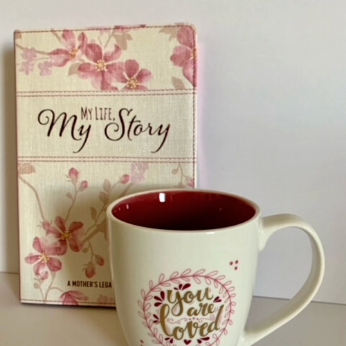 Mother's Legacy Journal and Mug Set will allow her to travel down memory lane and pen her precious or impactful moments.  She will set aside time, while sipping on her favorite beverage, to transfer her life details and forward to those she holds dear.  This is a perfect gift for any mom, grandma, aunty, or friend/sister.  